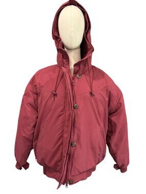 Vintage Cabela's Premier Northern Goose Down Puffer Jacket Hooded Red L Winter